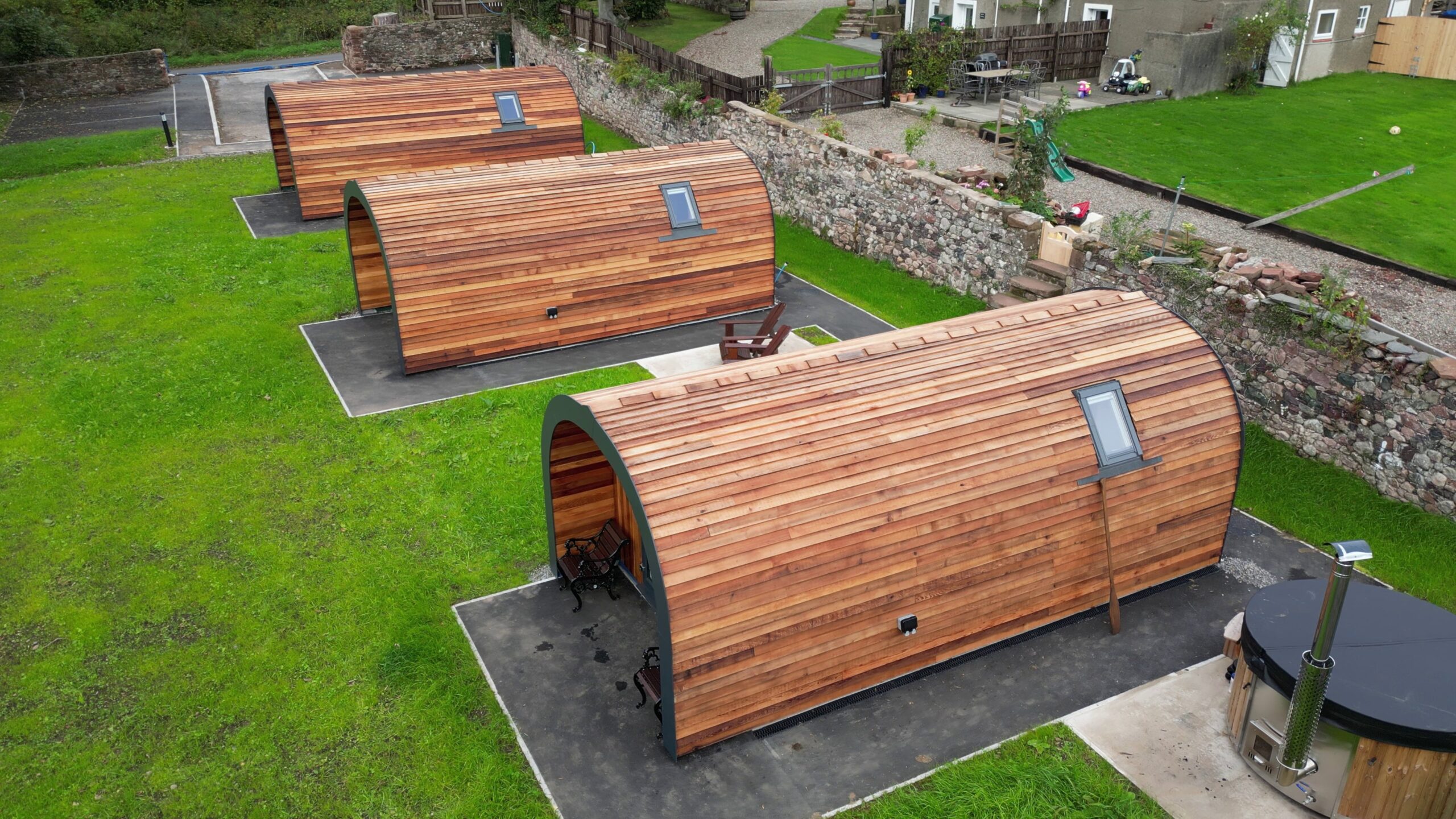 Walled Garden Glamping pods, Ravenglass